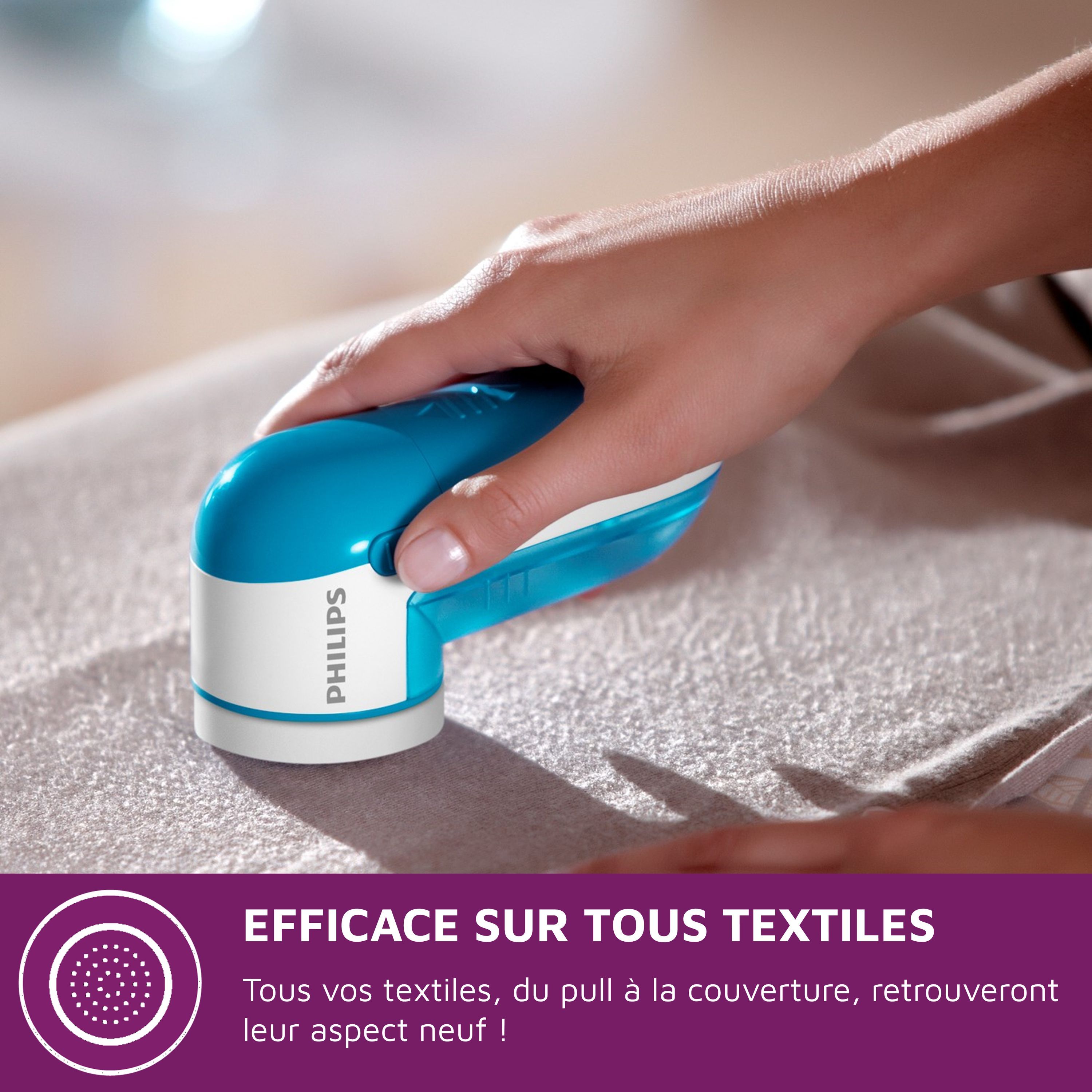 PHILIPS Lint Remover - GC026/00 - 3 Blades - Battery Operated - Blue/White