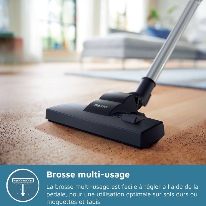 PHILIPS Bagged Vacuum Cleaner - FC8289/09 - 2000 Series PowerGo - 900W - 77dB - Anthracite Grey