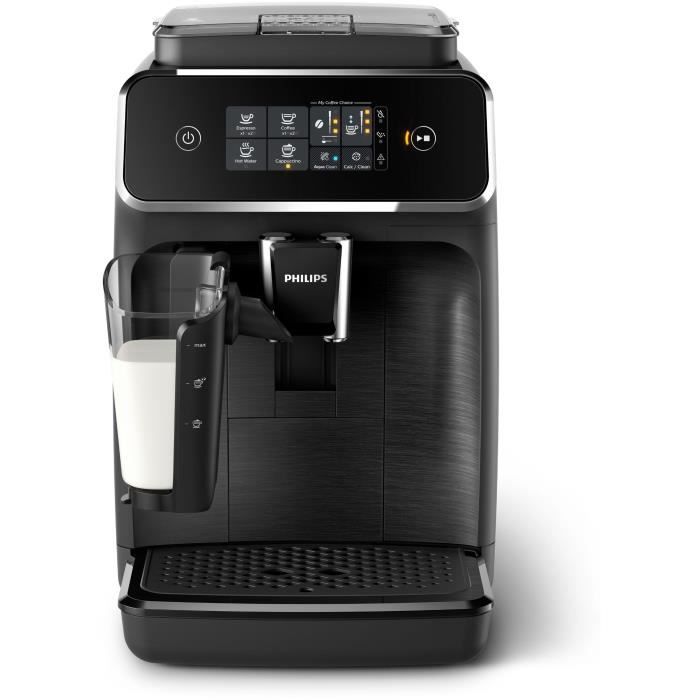 Machine a café Expresso broyeur - PHILIPS - EP2230/10 - Série 2200 - LatteGo - 4 recettes - Broyeur céramique - Noir brillant