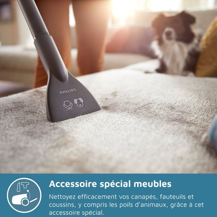 PHILIPS Bagless Vacuum Cleaner - XB2122/09 - 2000 Series - 850W - 77dB - White/Blue