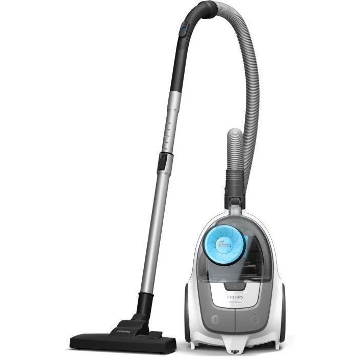 PHILIPS Bagless Vacuum Cleaner - XB2122/09 - 2000 Series - 850W - 77dB - White/Blue