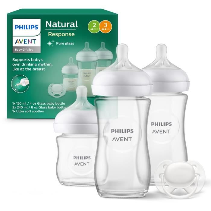Philips Avent Natural Glass 3.0 Newborn Kit 120 ml + 2 x 240 ml Bottles