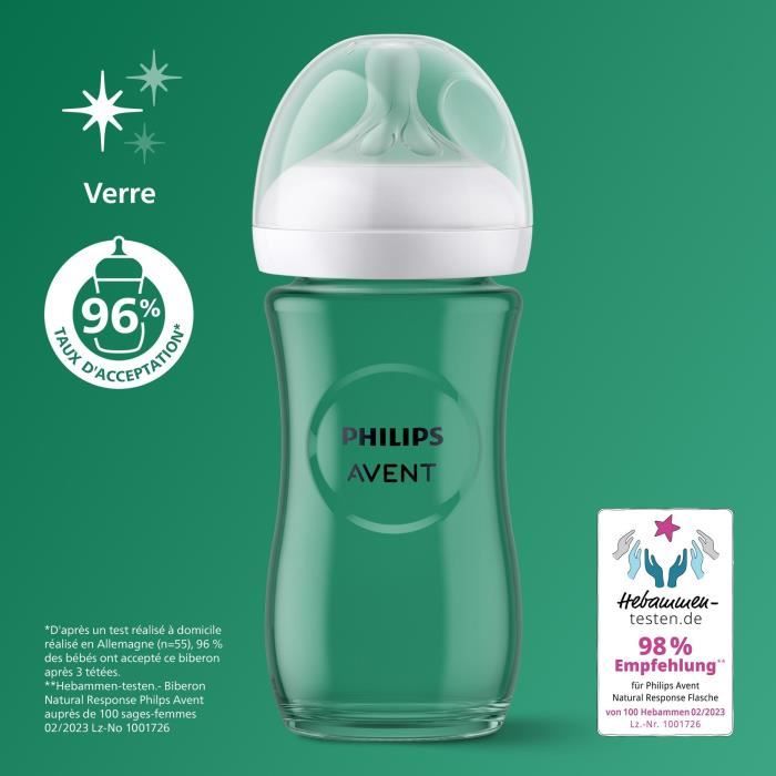 Philips Avent Natural Glass 3.0 Newborn Kit 120 ml + 2 x 240 ml Bottles