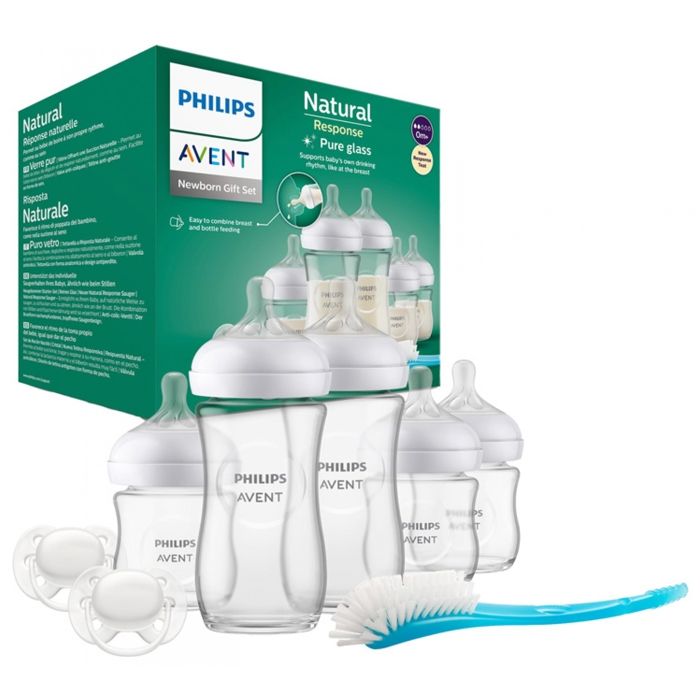 Philips Avent Natural Glass 3.0 Newborn Kit 3 x 120 ml + 2 x 240 ml Bottles