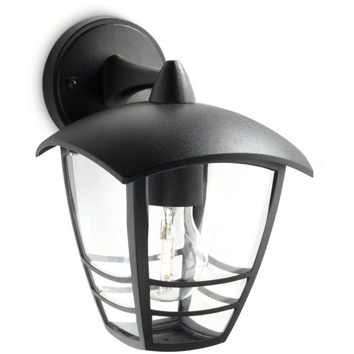 PHILIPS Outdoor Wall Light - Creek - Downward Facing - Black - IP44