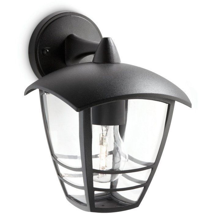 PHILIPS Outdoor Wall Light - Creek - Downward Facing - Black - IP44