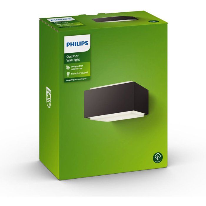 PHILIPS Hedgehog Wall Light - Square - IP44 - E27 Socket