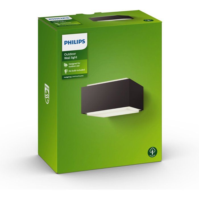 PHILIPS Hedgehog Wall Light - Square - IP44 - E27 Socket
