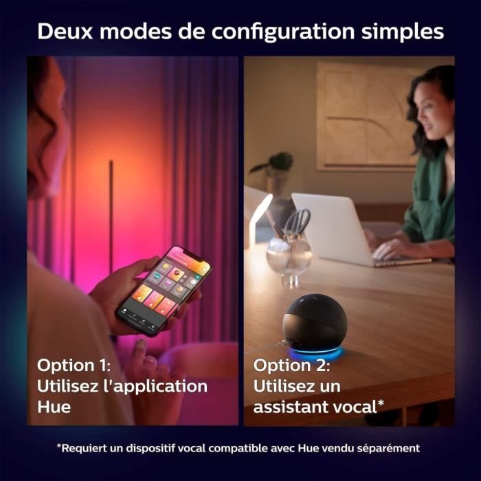 Philips Hue White and Color Ambiance Table Lamp - Energy Efficient, Alexa Compatible