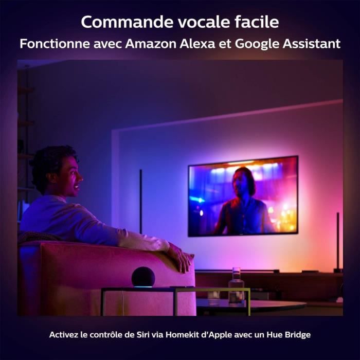 Philips Hue White and Color Ambiance Table Lamp - Energy Efficient, Alexa Compatible