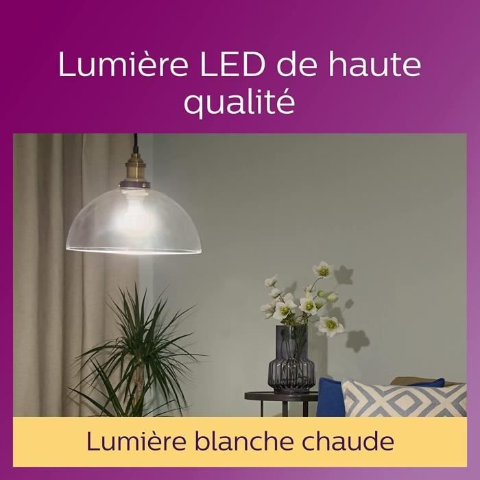 Philips Pack of 6 E27 LED Clear 60W Bulbs - Warm White
