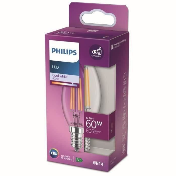 PHILIPS Non-Dimmable LED Bulb - E14 - 60W - Cool White