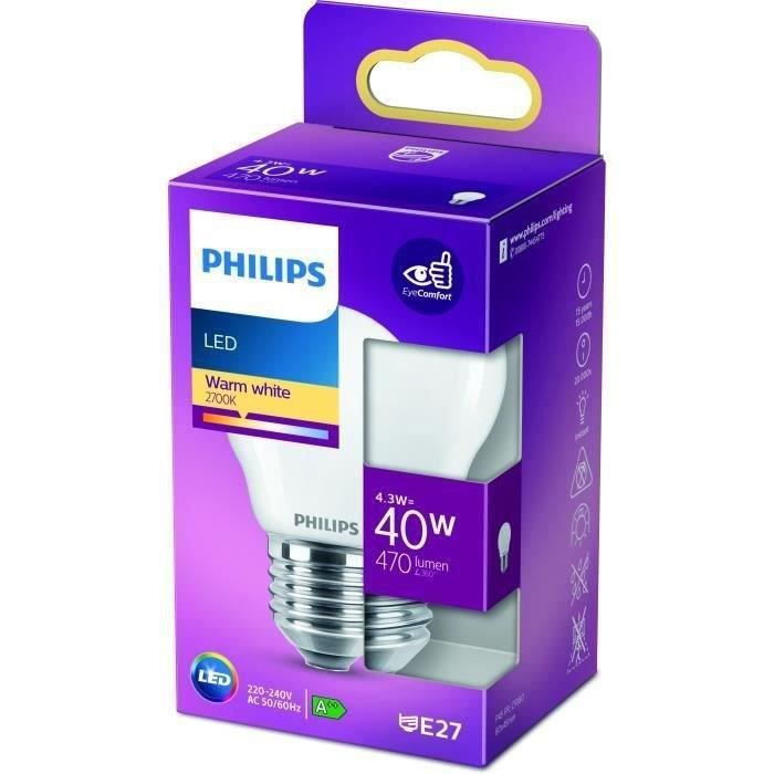 PHILIPS LED Classic 40W Spherical E27 - Warm White - Non-Dimmable