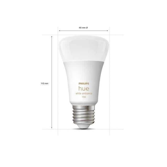 Philips Hue White Smart LED Bulb Starter Kit - 10.5W - Pack of 2 E27 Bulbs - Hue Remote Control