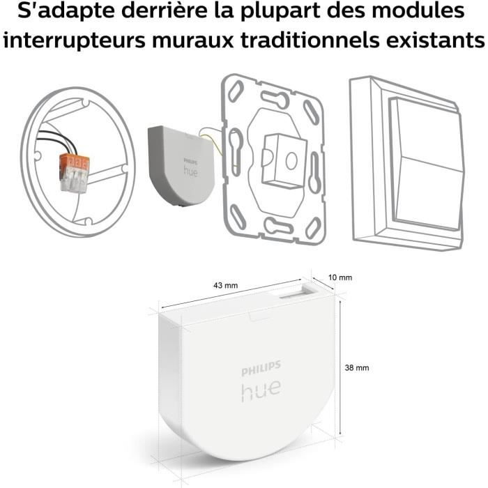 Philips Hue Wall Switch Module - Pack of 2 - White - Alexa Compatible