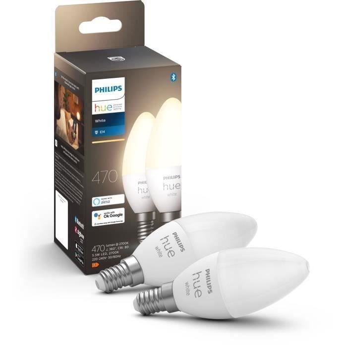 Philips Hue HW 5.5W E14 Smart Bulbs x2