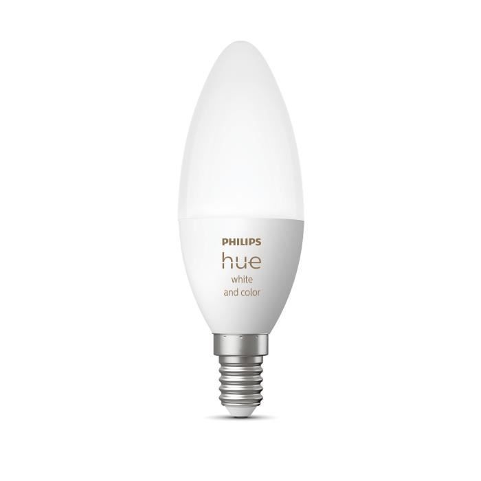 Philips Hue Smart Candelabra Bulb, Control Up to 10 Lights, Bluetooth Compatible