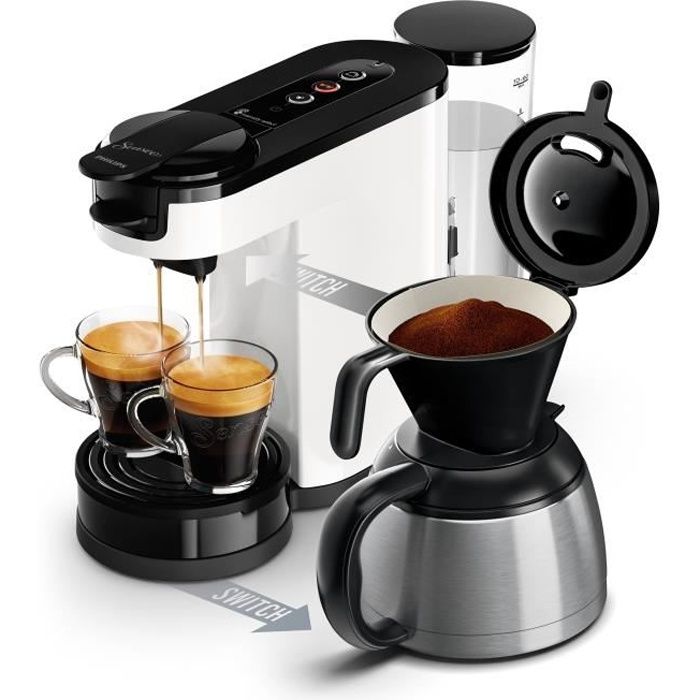 PHILIPS SENSEO Pod Coffee Maker - HD6592/05 - 2-in-1 for Pods & Filters - White