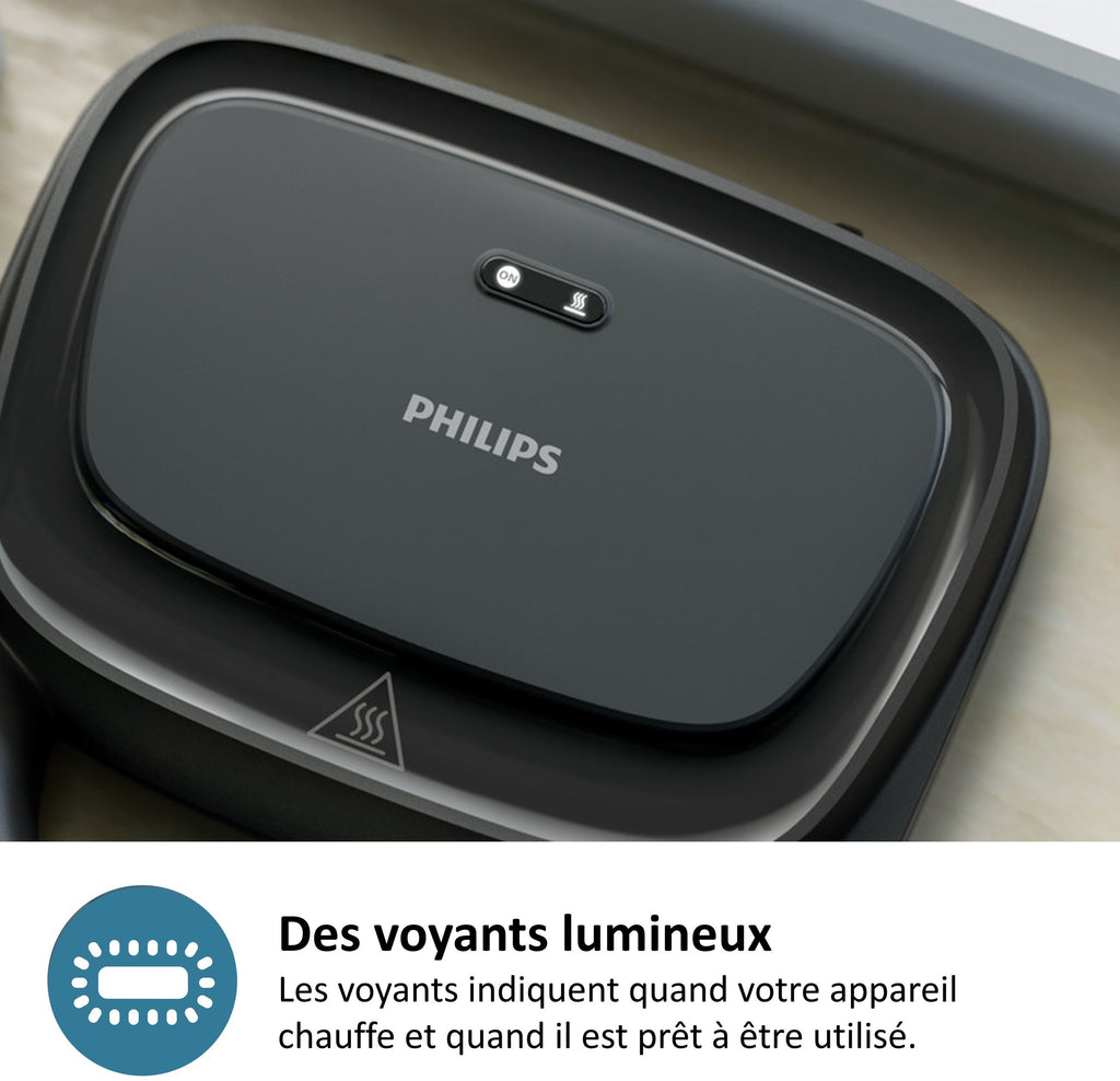 PHILIPS Croque Monsieur Maker - 750W - Black - HD2331/90 - 3000 Series