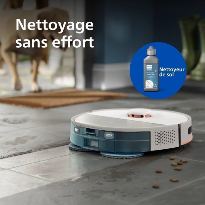 PHILIPS Robot Vacuum Cleaner and Mop - 5000 Series - 10,000 Pa - Docking Station - XU5100/20 - Beige