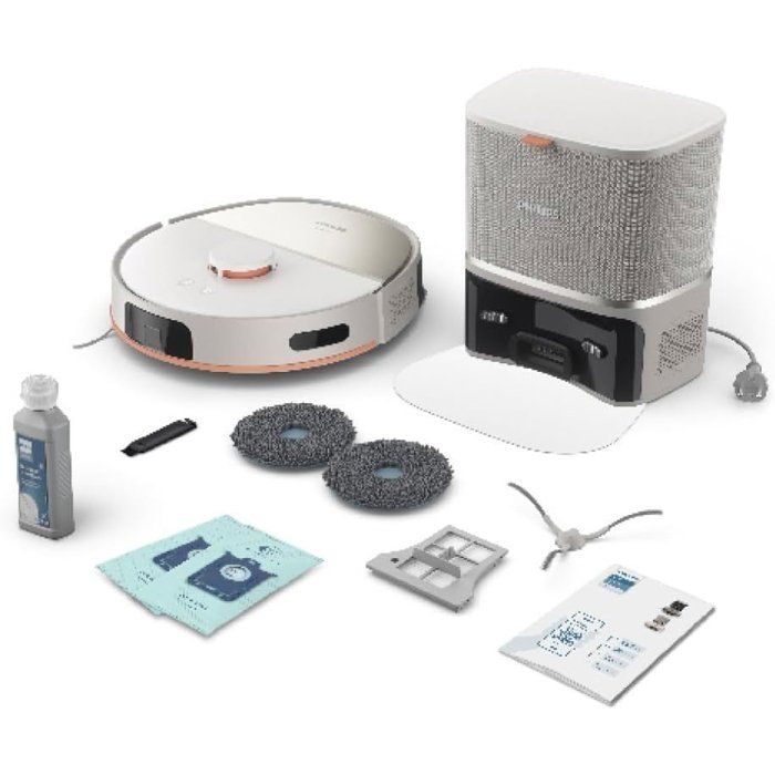 PHILIPS Robot Vacuum Cleaner and Mop - 5000 Series - 10,000 Pa - Docking Station - XU5100/20 - Beige