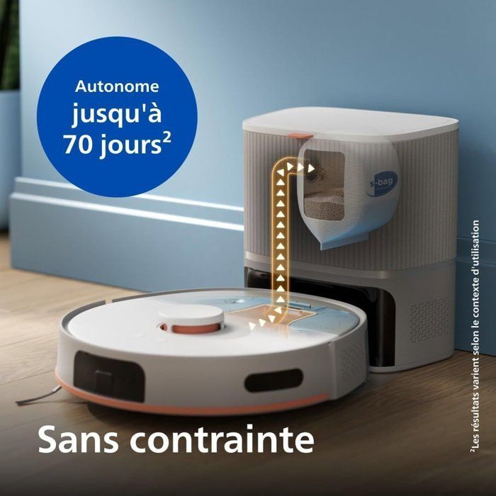 PHILIPS Robot Vacuum Cleaner and Mop - 5000 Series - 10,000 Pa - Docking Station - XU5100/20 - Beige