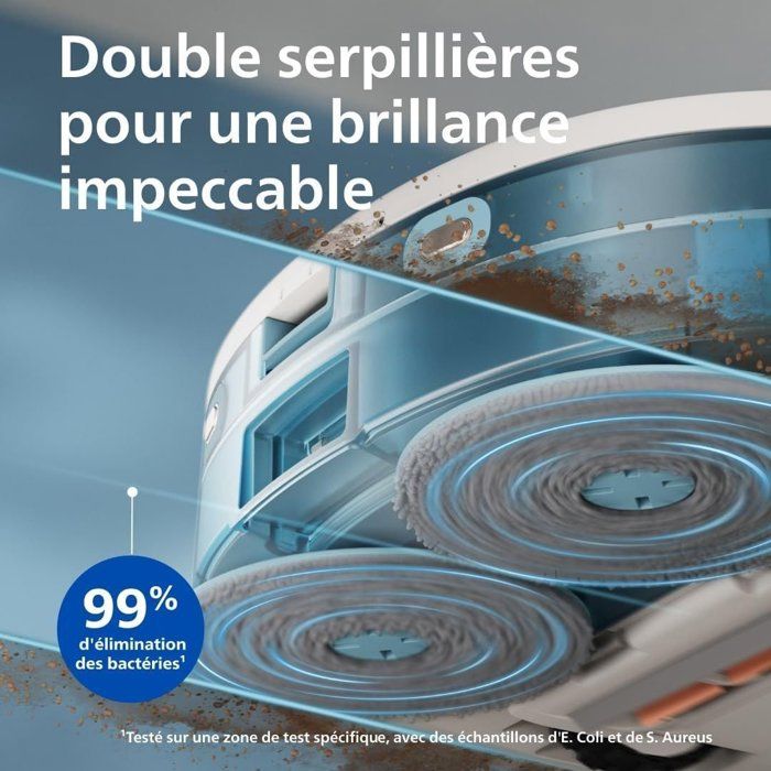PHILIPS Robot Vacuum Cleaner and Mop - 5000 Series - 10,000 Pa - Docking Station - XU5100/20 - Beige