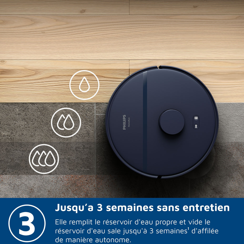 PHILIPS Robot Vacuum Cleaner and Mop - 2000 Series - 6,000 Pa - Docking Station - XU2000/15 - Midnight Blue