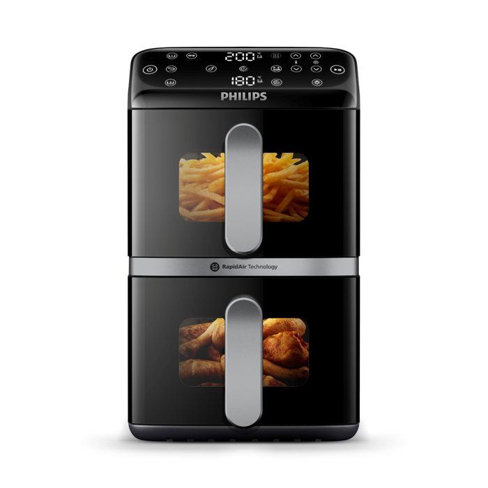 PHILIPS Air Fryer - Series 4000 Vertical Duo NA461/00 - 10 L Capacity - Double Tank - 2750W