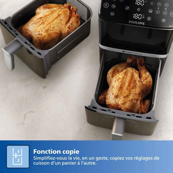 PHILIPS Air Fryer - Series 4000 Vertical Duo NA461/00 - 10 L Capacity - Double Tank - 2750W