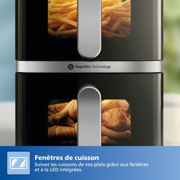PHILIPS Air Fryer - Series 4000 Vertical Duo NA461/00 - 10 L Capacity - Double Tank - 2750W