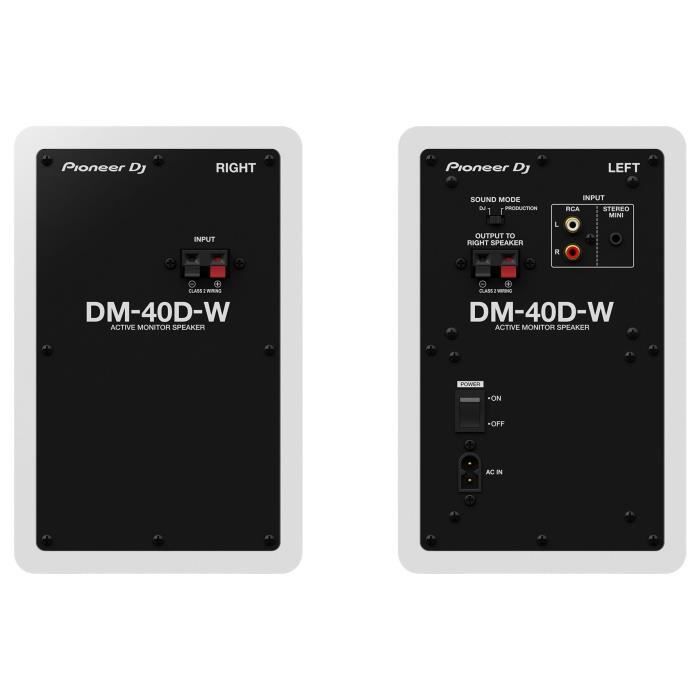 PIONEER DJ Studio Monitors - DM-40D - Bass Reflex - 2x19W - White