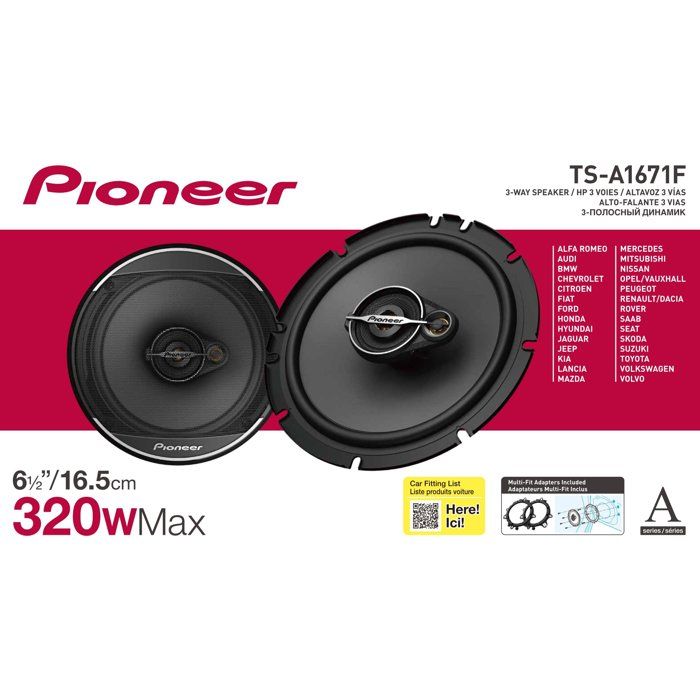 Pioneer TS-A1371F 3-way 13 cm Coaxial Car Speakers 300W Max - 50W RMS
