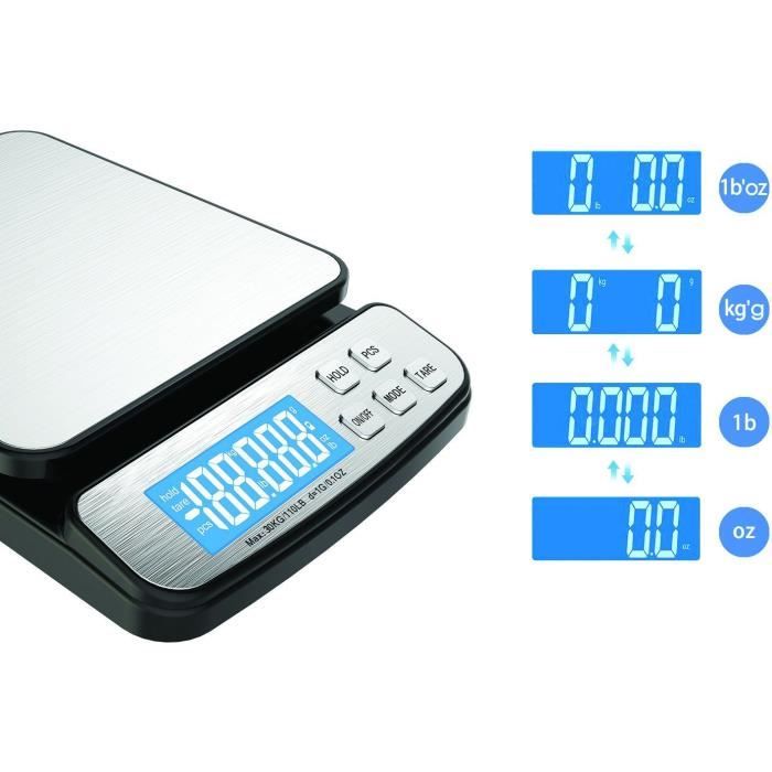 LITTLE BALANCE Postal Scale - Pro 30.1 - 30 kg Capacity - Stainless Steel