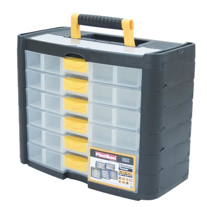 Plastiken Toolbox - 90001_BLACK - 6 Drawers - Plastic