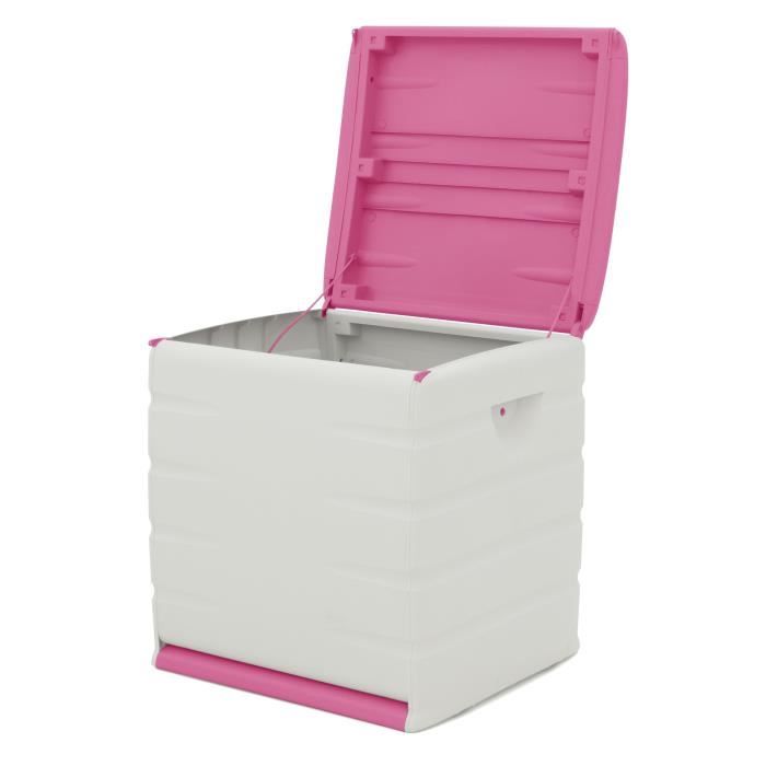 PLASTIKEN Space Saver Storage Chest with Wheels - 190 L - Fuchsia Colour