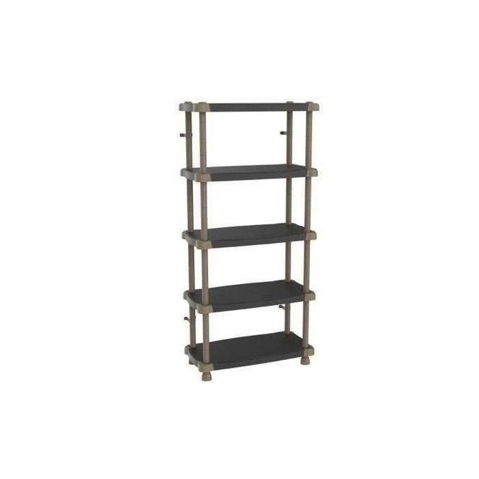Plastiken High Etage 88 cm - 5 Bi -Color Plateaux - Black and Taupe