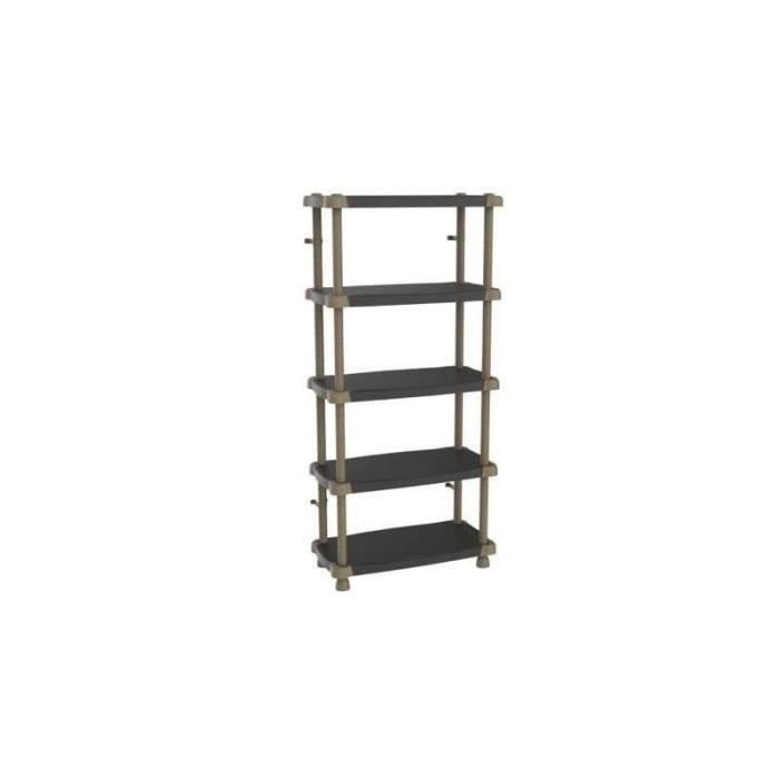 Plastiken High Etage 88 cm - 5 Bi -Color Plateaux - Black and Taupe