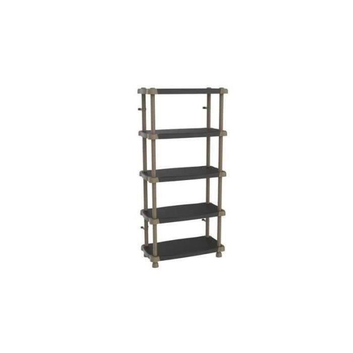 Plastiken High Etage 88 cm - 5 Bi -Color Plateaux - Black and Taupe