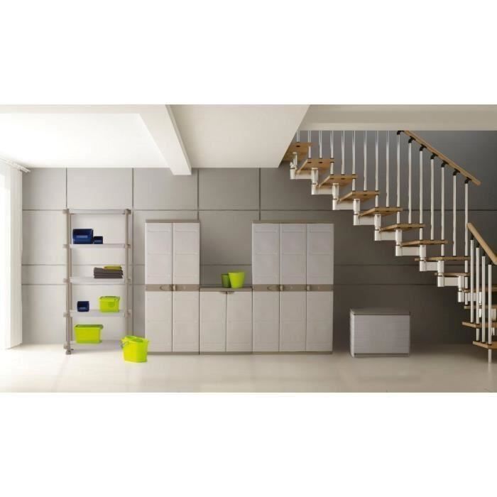 PLASTIKEN Lockable Storage Box with Wheels - 190 L - Beige