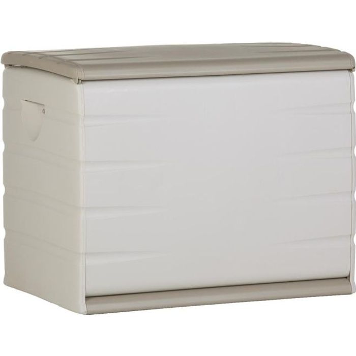 PLASTIKEN 260 L Indoor/Outdoor Storage Box, Lockable with Wheels, Beige