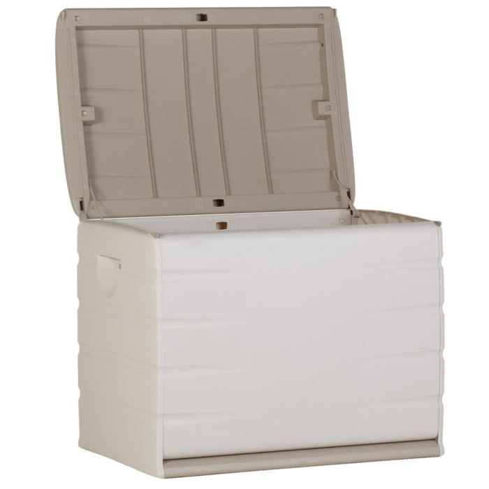 PLASTIKEN 260 L Indoor/Outdoor Storage Box, Lockable with Wheels, Beige