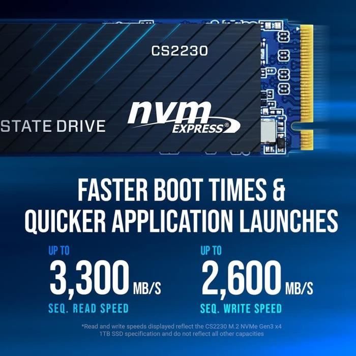 PNY CS2230 500GB Internal M.2 NVMe Gen3 SSD, up to 3300MB/s - M280CS2230-500-RB