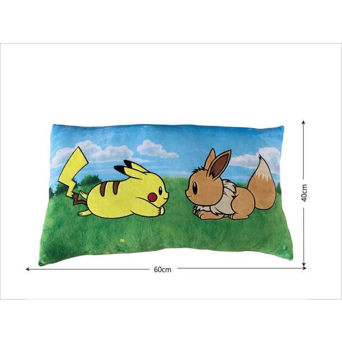 Pokémon Premium Cushion Pikachu & Eevee, Microfiber, 60 cm