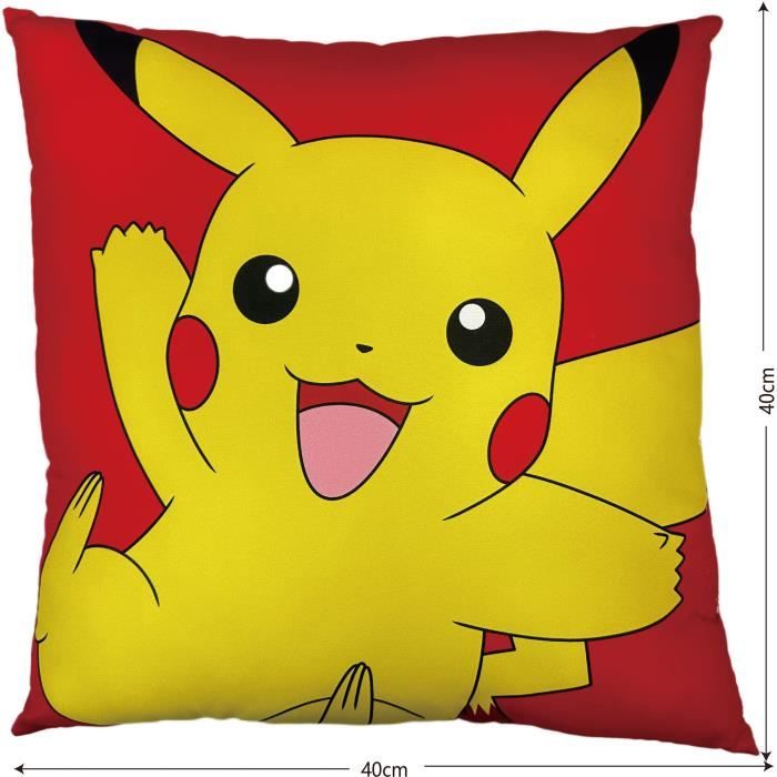 Pokémon Double-sided Cushion - Pikachu and Squirtle - Microfiber - 40 x 40 cm