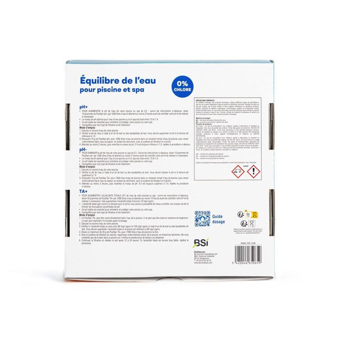 POOLSAN Water Balance Kit - pH+/pH-/TA+ 400 g - 25 Test Strips