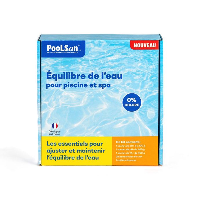 POOLSAN Water Balance Kit - pH+/pH-/TA+ 400 g - 25 Test Strips