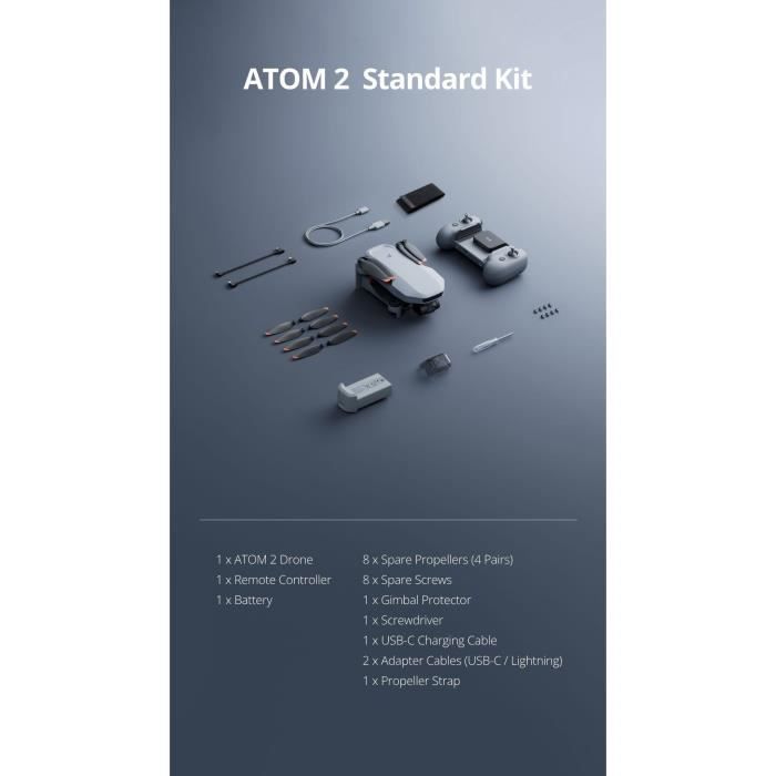 POTENSIC Drone - ATOM 2 - Standard Kit - HD/4K Camera - Integrated GPS - 31-Minute Flight Time