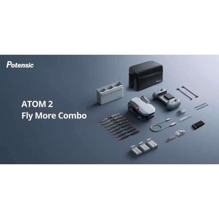 POTENSIC Drone - ATOM 2 - Fly More Combo - HD/4K Camera - Integrated GPS - 15-25 Minute Flight Time 300-meter