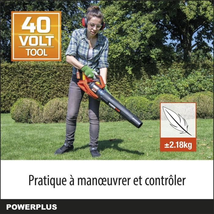 Powerplus 40V Battery-Powered Leaf Blower - 200 km/h 200km/h